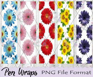 Daisy Flowers Pen Wraps Digital Download Daisy Flowers Pen Wraps Digital Download