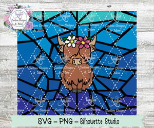Cute Highland Cow Burst Tumbler Template Digital Download Cute Highland Cow Burst Tumbler Template Digital Download
