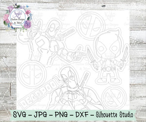 Deadpool Burst Tumbler Template Digital Download