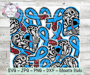 Type 1 Diabetes Awareness Burst Tumbler Template Digital Download