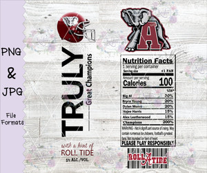 Digital Alabama Crimson Tide 20 oz Tumbler Wrap — TAW Sublimation