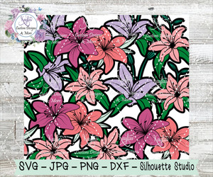 Lily Burst Tumbler Template Digital Download Lily Burst Tumbler Template Digital Download