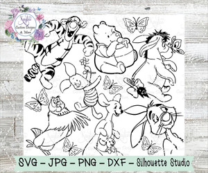 Winnie The Pooh And Friends-Mashup Burst Tumbler Template Digital Download Winnie The Pooh And Friends-Mashup Burst Tumbler Template Digital Download