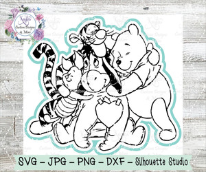 Winnie The Pooh And Friends Burst Tumbler Template Digital Download Winnie The Pooh And Friends Burst Tumbler Template Digital Download