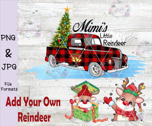 Mimi's Little Reindeer Red Plaid Truck Digital Download Mimi's Little Reindeer Red Plaid Truck Digital Download