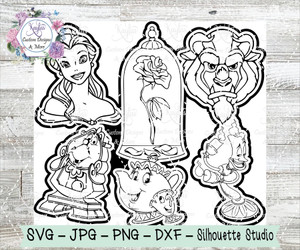 Beauty and the Beast with Friends Burst Tumbler Template Digital Download Beauty and the Beast with Friends Burst Tumbler Template Digital Download