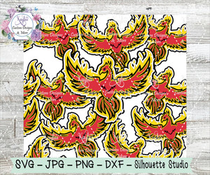 Phoenix Burst Tumbler Template Digital Download