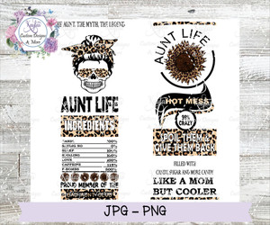 Hot Mess Aunt Life -Leopard Digital Download Hot Mess Aunt Life -Leopard Digital Download