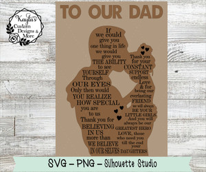 To Our Dad Sign (Daughter) Laser Digital Download To Our Dad Sign (Daughter) Laser Digital Download