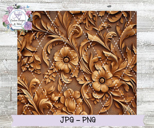 Rustic Tooled Leather Tumbler Wrap Digital Download Rustic Tooled Leather Tumbler Wrap Digital Download