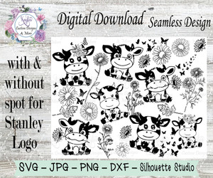 Cute Cow SVG Tumbler Template Digital Download Cute Cow SVG Tumbler Template Digital Download