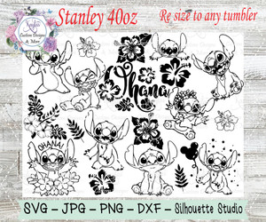 Disney Stitch SVG Tumbler Template Digital Download Disney Stitch SVG Tumbler Template Digital Download