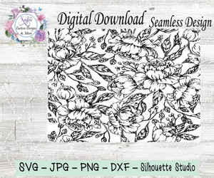 Peony SVG Tumbler Template Digital Download Peony SVG Tumbler Template Digital Download