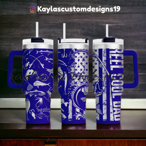 Reel Cool Dad Tumbler, 40oz Dupe Stainless Tumbler, Laser Engraved, Full Wrap Gift For Him, Custom Engraved Personalized Fishing Tumbler Reel Cool Dad Tumbler, 40oz Dupe Stainless Tumbler, Laser Engraved, Full Wrap Gift For Him, Custom Engraved Personalized Fishing Tumbler