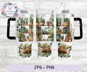 Books and Plants 40oz Tumbler Wrap Digital Download Books and Plants 40oz Tumbler Wrap Digital Download