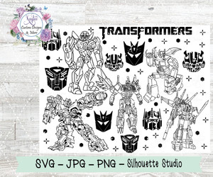 Transformers SVG Tumbler Template Digital Download