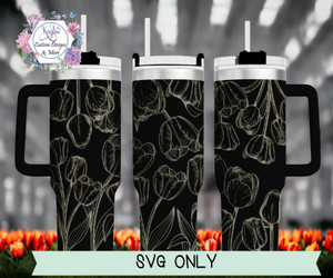 Tulip Seamless SVG Tumbler Template Digital Download Tulip Seamless SVG Tumbler Template Digital Download