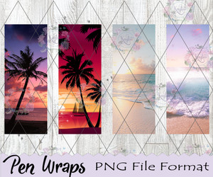 Beach Vibes Pen Wraps Digital Download Beach Vibes Pen Wraps Digital Download