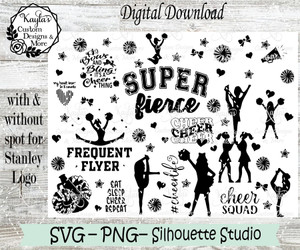 Cheerleading SVG Tumbler Template Digital Download Cheerleading SVG Tumbler Template Digital Download