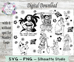 Moana SVG Tumbler Template Digital Download