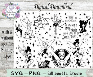 Tinker Bell SVG Tumbler Template Digital Download Tinker Bell SVG Tumbler Template Digital Download