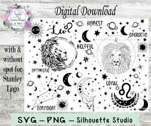 Leo Zodiac Sign SVG Tumbler Template Digital Download Leo Zodiac Sign SVG Tumbler Template Digital Download