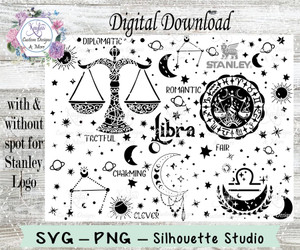 Libra Zodiac Sign SVG Tumbler Template Digital Download Libra Zodiac Sign SVG Tumbler Template Digital Download