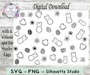 Easter Peeps SVG Tumbler Template Digital Download Easter Peeps SVG Tumbler Template Digital Download