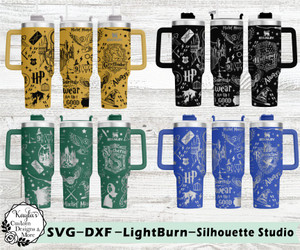 Harry Potter Houses Bundle SVG Tumbler Template Digital Download