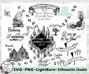 Harry Potter Marauder's Map SVG Tumbler Template Digital Download