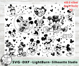 Mickey and Minnie Lovers Tumbler Template Digital Download