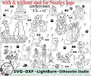 Aristocats SVG Tumbler Template Digital Download Aristocats SVG Tumbler Template Digital Download