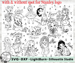 Disney Baby Princesses SVG Tumbler Template Digital Download Disney Baby Princesses SVG Tumbler Template Digital Download