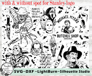 Scary Movie Characters Version 2 SVG Tumbler Template Digital Download Scary Movie Characters Version 2 SVG Tumbler Template Digital Download