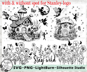 Fairy Garden Stay Wild SVG Tumbler Template Digital Download Fairy Garden Stay Wild SVG Tumbler Template Digital Download