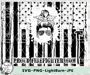 Firefighter Mom SVG Tumbler Template Digital Download
