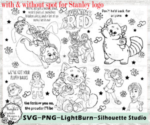 Turning Red SVG Tumbler Template Digital Download