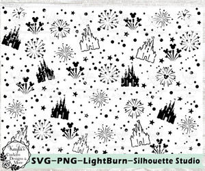 Disney Fireworks and Castles Tumbler Template Digital Download Disney Fireworks and Castles Tumbler Template Digital Download