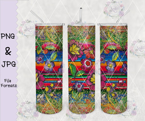 Floral Leopard Serape Tumbler Wrap Digital Download-1 Floral Leopard Serape Tumbler Wrap Digital Download-1