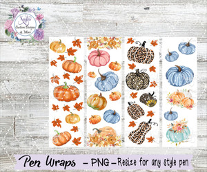 Halloween Fall Pumpkin Pen Wraps Digital Download Halloween Fall Pumpkin Pen Wraps Digital Download