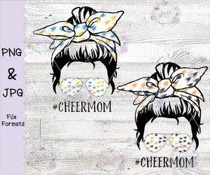 Mom Messy Bun Cheer Life Digital Download Mom Messy Bun Cheer Life Digital Download