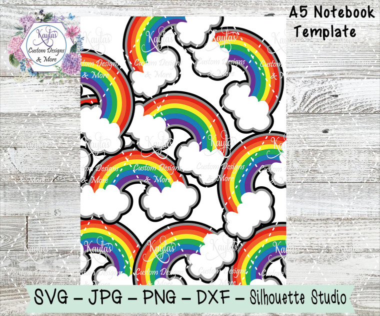 Rainbows Burst Notebook Template Digital Download