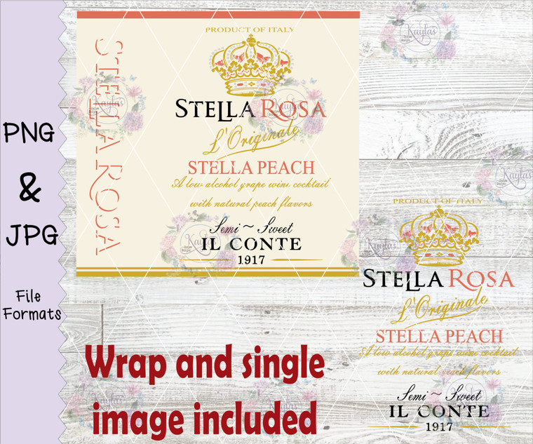 Stella Rosa Label Template Stella Rosa Peach Tumbler Wrap Digital Download