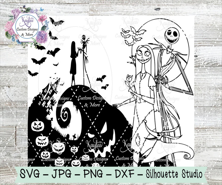 Nightmare Before Christmas Burst Tumbler Template Digital Download