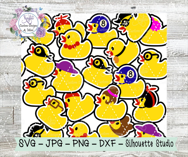 Rubber Ducks Burst Tumbler Template Digital Download