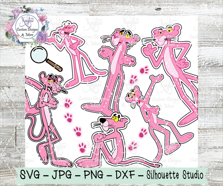 Pink Panther Burst Tumbler Template Digital Download