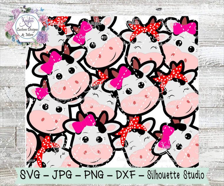 Cute Cow Burst Tumbler Template Digital Download