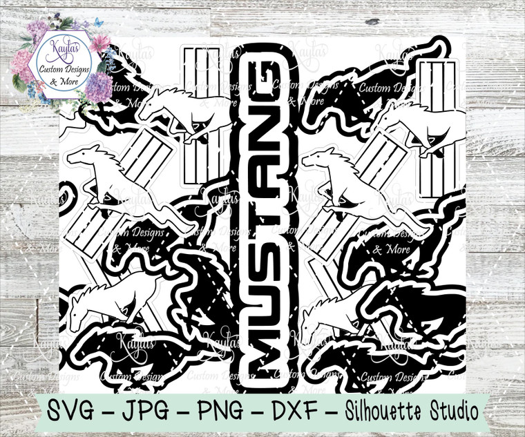 Mustang The Car Burst Tumbler Template Digital Download