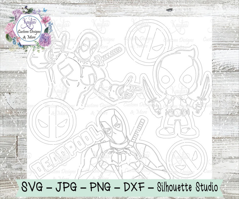 Deadpool Burst Tumbler Template Digital Download