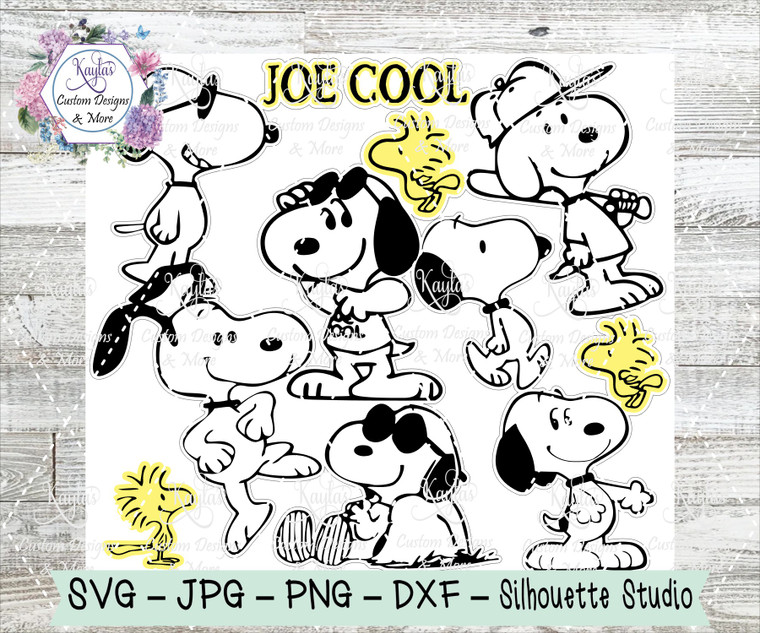 Snoopy Joe Cool Burst Tumbler Template Digital Download